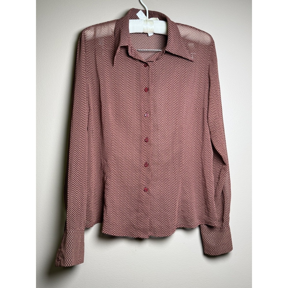ZARA Woman Sheer Long Sleeve Blouse Size XL